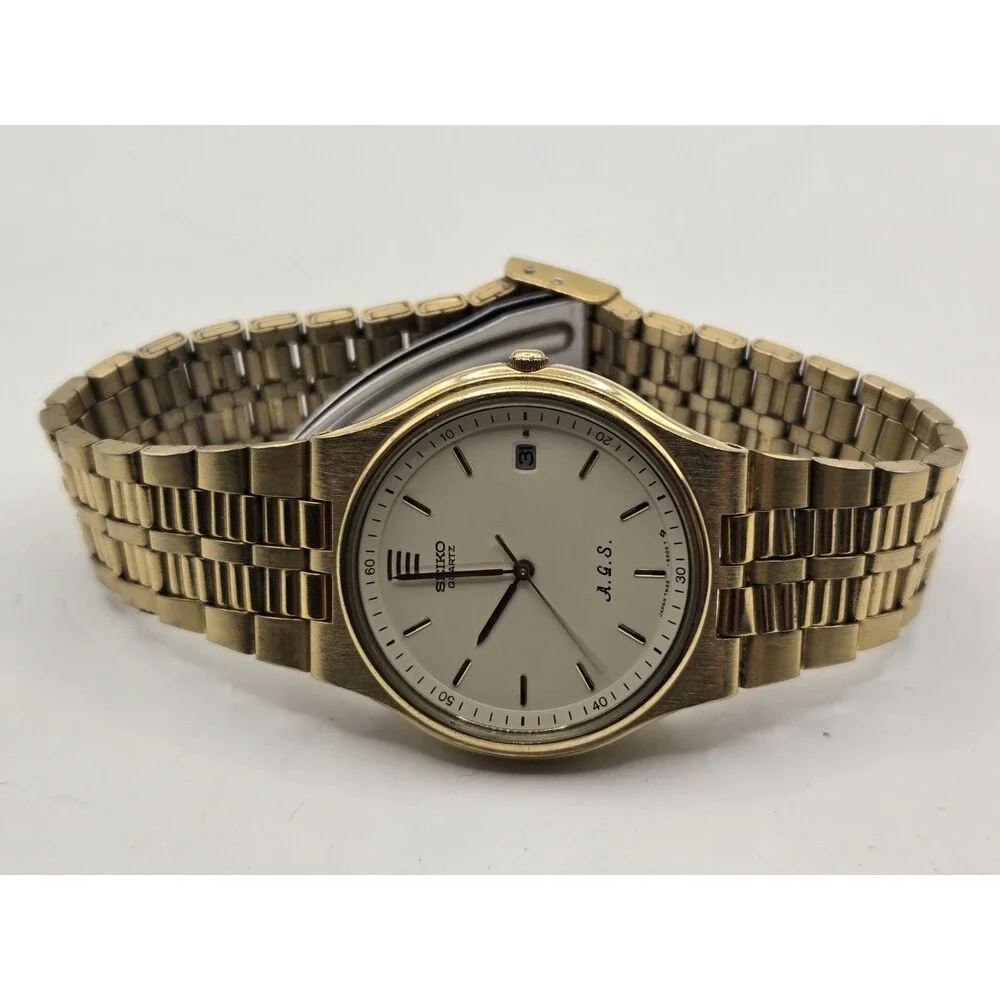 1990 Seiko Quartz AGS (Kinetic) 7M22-6A00 Vintage 35mm Watch. NEW CAPACITOR.